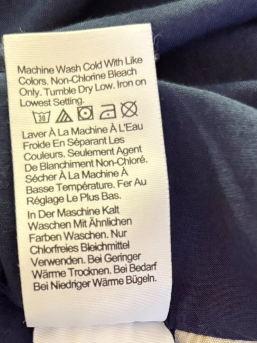Madewell SMALL Midi Skirt in Shibori Indigo Plaid navy blue & white 100% cotton - Picture 8 of 10